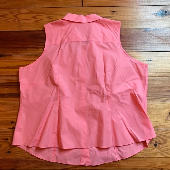 Talbots Petites Wrinkle Resistant Salmon Sleeveless Button Down Top, EUC, 22 - Picture 10 of 10